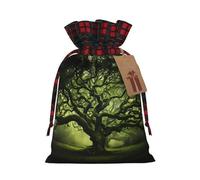 PHAYAH Ancient Trees Sac cadeau de Noël en toile de jute avec cordon de serrage, sac de rangement adapté pour Noël, fête d'anniversaire