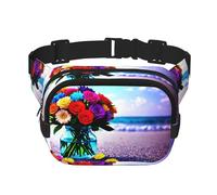 Phayah Arrangement floral bouteille en verre hommes femmes sac banane avec sangle réglable pour l'extérieur entraînement voyage décontracté course randonnée cyclisme