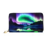 PHAYAH Aurora In The Night Sky Portefeuille en cuir pour femme avec porte-cartes de crédit