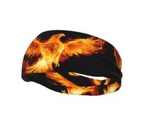 Phayah Bandeau absorbant motif phénix dans le feu pour le sport, le basket-ball, le football, le cyclisme, la course à pied, le yoga
