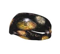 PHAYAH Bandeau de sport avec motif « Happy New Year » adapté pour la course à pied, le yoga, le basket-ball élastique