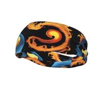 Phayah Bandeau de sport avec motif symbole du feu et de l'eau pour homme et femme, pour la course à pied, le cyclisme, le yoga, le fitness, l'entraînement