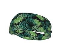 PHAYAH Bandeau de sport élastique transparent à motif feuille de palmier adapté pour la course à pied, le yoga, le basket-ball