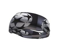 Phayah Bandeau de sport pour homme et femme Motif football Noir et blanc Pour la course à pied, le cyclisme, le yoga, le fitness