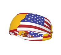 Phayah Bandeau élastique pour femme et homme avec motif drapeau américain de l'Espagne pour yoga, course à pied, évacuation de la transpiration
