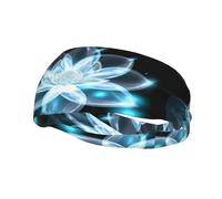 Phayah Bandeau élastique pour femme et homme avec motif fleur de lotus transparent pour yoga, course à pied, évacuation de la transpiration