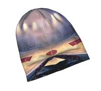 PHAYAH Basketball Arena Bonnet tricoté unisexe pour homme et femme - Bonnet extensible - Chaud et durable - Noir