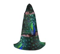 PHAYAH Beau poncho à capuche unisexe avec motif de paon pour cosplay, Halloween, fête, bal masqué, taille L