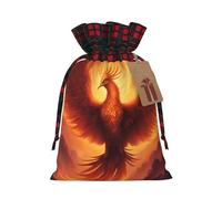 PHAYAH Beau sac cadeau de Noël Phoenix avec cordon de serrage pour anniversaires, anniversaires et fêtes, bonbons et sacs de rangement