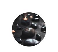 Phayah Black Mystery Heart Stone Pattern Lavender Scent Car Aroma Round Shape Hanging Fragrance Tablet Car Interior Fragrance Freshener 6p