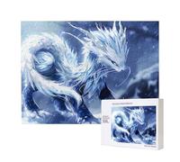 Phayah Blue Dragon Beast Puzzle pour adultes 500 pièces Décoration d'intérieur Fête d'anniversaire pour homme femme 20,4 x 38,1 cm