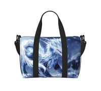 Phayah Blue Dragon Beast Sac de voyage fourre-tout pour femme et fille Résistant à l'eau, Noir , Taille unique