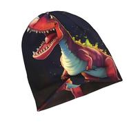 PHAYAH Bonnet léger à motif dinosaure à grande bouche pour femme - Bonnet de sommeil respirant avec doublure de casque en tricot