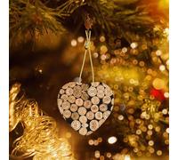 Phayah Bouchon de bouteille de vin avec motif vintage en céramique en forme de cœur pour sapin de Noël, décoration de Nouvel An, souvenirs de maison, pour rassemblements, arbre de Noël à suspendre