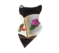 PHAYAH Cache-cou avec imprimé fleurs dans un livre - Bandana - Cagoule multifonction