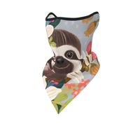 PHAYAH Cache-cou avec imprimé paresseux avec fleurs, écharpe rafraîchissante au soleil, cagoule bandana pour homme et femme