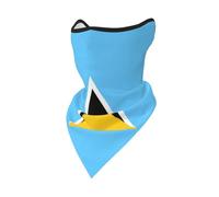 PHAYAH Cache-cou avec motif drapeau de Sainte Lucie - Masque bandana - Protection solaire - Cagoule - Écharpe bandeau