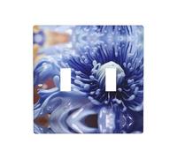 Phayah Cache-plaque murale décorative à double bascule, motif fleur d'anémone bleue, 11,4 x 11,4 cm