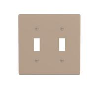 Phayah Cache-plaque murale décorative de couleur unie marron clair pour prise de courant double 11,4 x 11,4 cm
