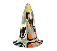 PHAYAH Cape à capuche art moderne du milieu du siècle motif chat adulte pour bal masqué, cosplay, Halloween, sorcière, fête de Noël, taille S
