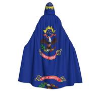 PHAYAH Cape à capuche avec drapeau de l'État du Dakota du Nord pour adulte, cape à capuche neutre pour bal masqué, cosplay, Halloween, sorcière, fête de Noël
