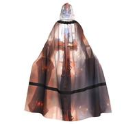 PHAYAH Cape à capuche avec motif crucifixion, costume de sorcière, costume d'Halloween pour cosplay, bal masqué, robe pour femme et homme