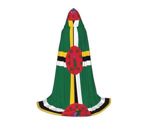 PHAYAH Cape à capuche avec motif drapeau du Commonwealth de la Dominique, cape de sorcière, costumes d'Halloween pour cosplay, bal masqué, femme et homme, taille S