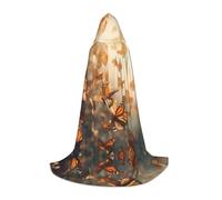 PHAYAH Cape à capuche avec motif papillon joyeux et sorcière - Costume d'Halloween pour cosplay, bal masqué - Pour femme et homme - Taille S