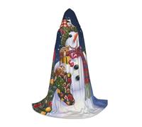 PHAYAH Cape à capuche en carton de Noël motif bonhomme de neige pour adulte, robe d'Halloween pour femme et homme, déguisement de fête, cosplay, taille L