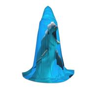 PHAYAH Cape à capuche motif dauphin heureux pour adulte, robe d'Halloween pour homme et femme, déguisement de fête, cosplay, taille M