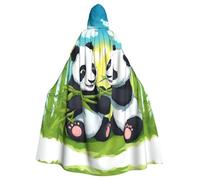 PHAYAH Cape à capuche motif deux pandas heureux pour adulte - Cape à capuche pour femme et homme - Déguisement d'Halloween pour fête et cosplay