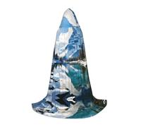 PHAYAH Cape à capuche motif lacs sorcière costume d'Halloween pour cosplay, bal masqué pour homme et femme, taille M