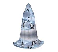 PHAYAH Cape à capuche motif pingouin de montagne enneigée pour adulte pour bal masqué, cosplay, Halloween, sorcière, fête de Noël, taille M