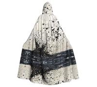 PHAYAH Cape à capuche noire avec motif eau sur le lac pour Halloween, sorcière, sorcière, Noël, cosplay, bal masqué, fête, costume