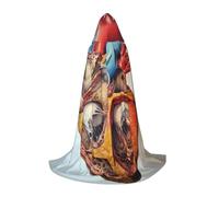 PHAYAH Cape à capuche pour adulte avec motif de cœur et anatomie humaine, costume d'Halloween pour femme et homme, taille S