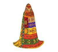 PHAYAH Cape à capuche pour adulte avec motifs nationaux africains pour bal masqué, cosplay, Halloween, sorcière, fête de Noël, taille L