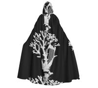 PHAYAH Cape à capuche pour adulte Halloween sorcière sorcellerie cape | Chondrocladia Lyra Poncho à capuche pour bal masqué Cosplay Cape de sorcière Robe de Noël