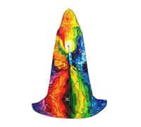 PHAYAH Cape à capuche pour adulte Halloween sorcière sorcellerie cape | Poncho à capuche motif phénix coloré dans le ciel pour bal masqué, cosplay, sorcière, robe de fête de Noël