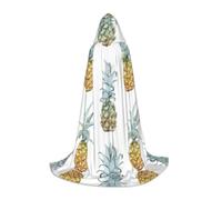 PHAYAH Cape à capuche pour adulte Halloween sorcière sorcellerie cape | Poncho à capuche tendance avec motif ananas pour bal masqué, cosplay, sorcière, fête de Noël