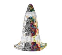 PHAYAH Cape à capuche pour adulte motif d'avantage du cerveau gauche et droit, déguisement d'Halloween pour femme et homme, costume de costumade L