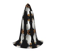 PHAYAH Cape à capuche pour adulte motif pingouin avec lunettes, déguisement d'Halloween pour femme et homme, costume de fête, cosplay, taille M