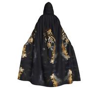 PHAYAH Cape à capuche pour adulte motif tigre féroce pour bal masqué, cosplay, Halloween, sorcière, fête de Noël