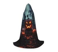PHAYAH Cape à capuche sorcière Halloween costume sorcellerie cape | Cape à motif de cucurbitacée pour cosplay, bal masqué, danse et congrès