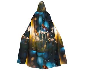 PHAYAH Cape à capuche sorcière Halloween costume sorcellerie cape | Cape à motif de renoncules pour cosplay, bal masqué, danse et congrès