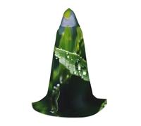 PHAYAH Cape à capuche sorcière Halloween costume sorcellerie cape | Cape à motif goutte de rosée pour cosplay, bal masqué, bal masqué, danse et congrès