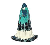PHAYAH Cape à capuche sorcière Halloween costume sorcellerie cape | Cape à motif loup-garou dans la rue pour cosplay, bal masqué, danse et convention