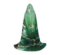 PHAYAH Cape à capuche sorcière Halloween costume sorcellerie cape | Cape avec motif cactus agave pour cosplay, bal masqué, danse et congrès