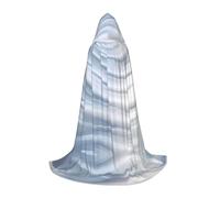 PHAYAH Cape à capuche sorcière Halloween costume sorcellerie cape | Cape blanche à motif vagues pour cosplay, bal masqué, bal masqué, danse et congrès