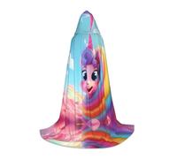 PHAYAH Cape à capuche sorcière Halloween costume sorcellerie cape | Jolie cape à motif de licorne pour cosplay, bal masqué, bal masqué, danse et congrès