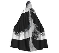 PHAYAH Cape de sorcière d'Halloween avec capuche de Noël | Cape à motif imaginaire pour cosplay, bal masqué, fête, cadeau, danse, comique, convention